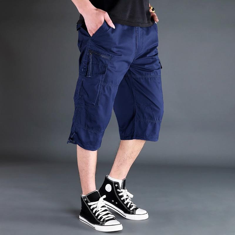 Men's High-Waist Summer Work Shorts: Loose-Fit, Multi-Pocket, Mid-Length, Plus Size, Casual Outdoor Pants