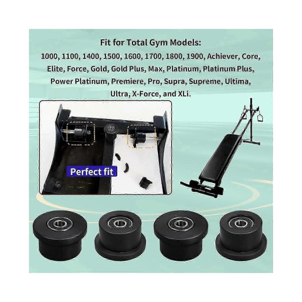 Ruote/Rulli di Ricambio Total Gym - Compatibili con i Modelli da 1000 a 1900, Supreme, Gold, Confezione da 4