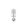 1pc Stainless Steel Zircon Eyebrow Nail Piercing Bent Pod Eyebrow Ring Cartilage Piercing Body Piercing Zircon