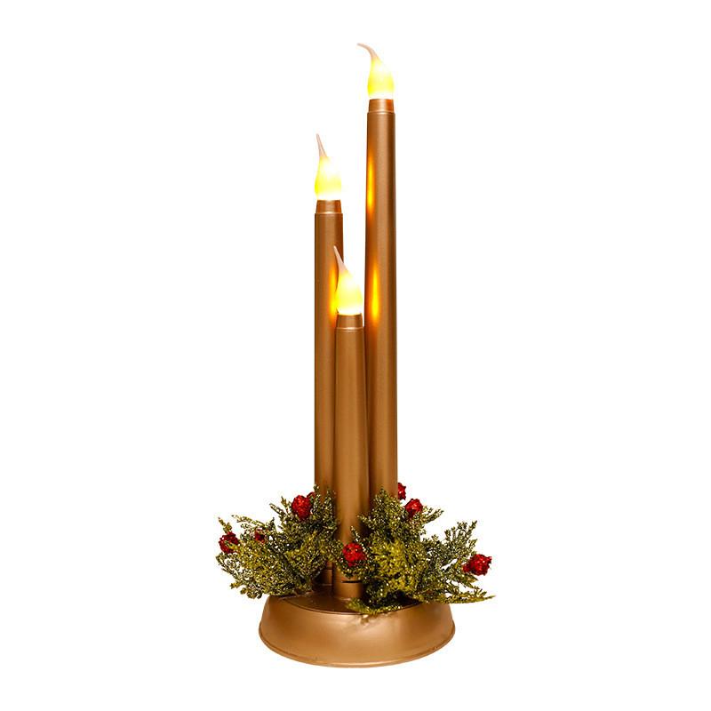 Christmas Led Electronic Candle Set With Realistic Flame For Holiday Decor