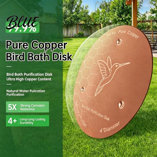 Decorative Garden Water Disc Bird Bath Copper Disc Purification 3 or 4 Point Support Pet Fountain Cleaning Tool Bowl Livestock Trough for