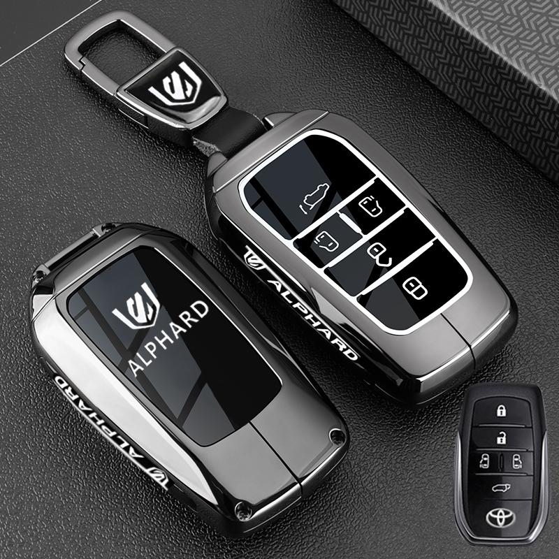Zinc Alloy 5 Button Car Key Case Cover Protective Shell Car Accessories For Toyota Alphard 30 Series Previa Tarago Vellfire 2024