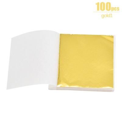 100/200 arkuszy imitacja złota srebrna folia papierowa liść złocenie sztuka DIY papier typu kraft urodziny tort weselny dekoracje deserowe