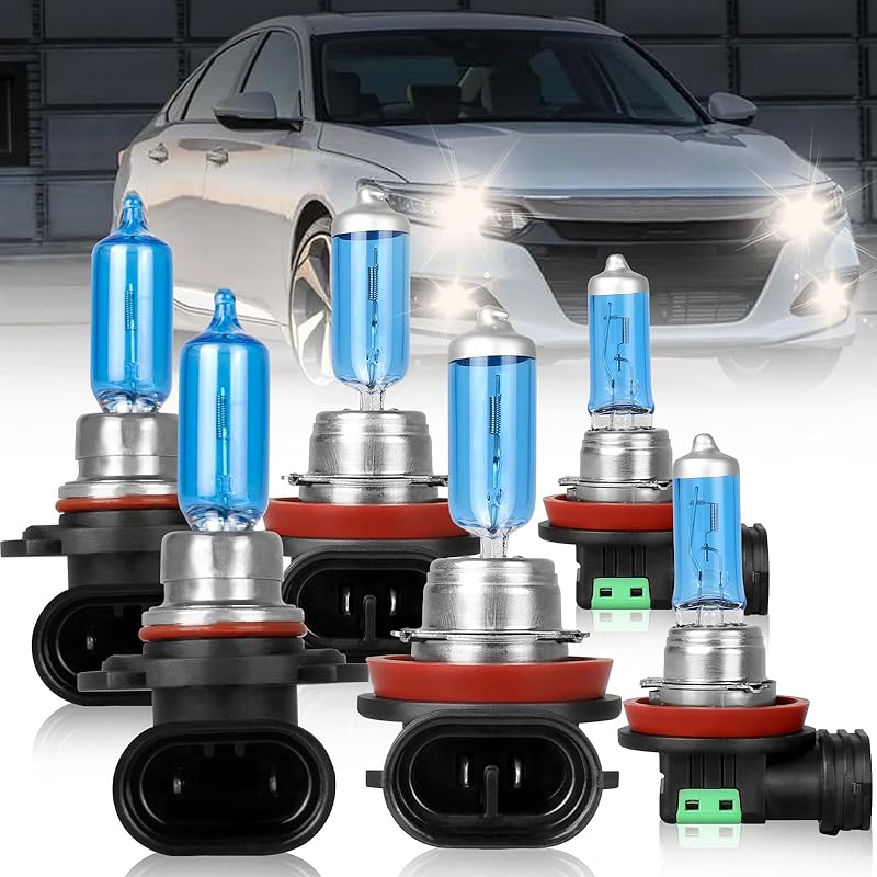 9005 H11 Halogen Headlight Bulbs For Toyota Prius 2010-2011 High Performance Halogen Car Headlight Bulb for Brighter Light, 9005 High Beam+H11 Low