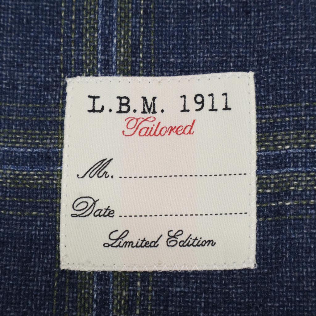 L.B.M.1911 2986 Blue Check Cotton Flannel 2B Jacket Jacket 48R BlueUsed