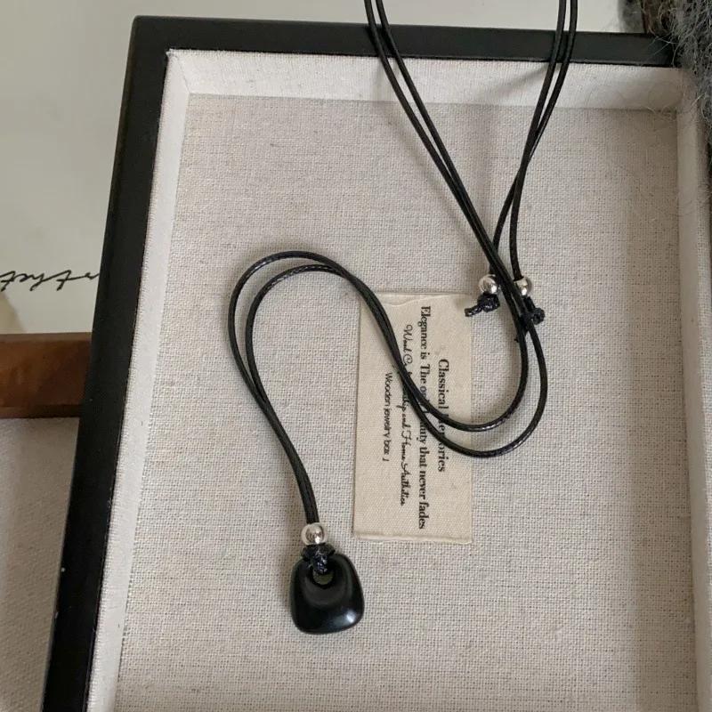 Fashion Metal Square Bag Shaped Pendant Necklaces for Women Men New Korean Style Casual Long Necklaces Daily Jewelry Accessories