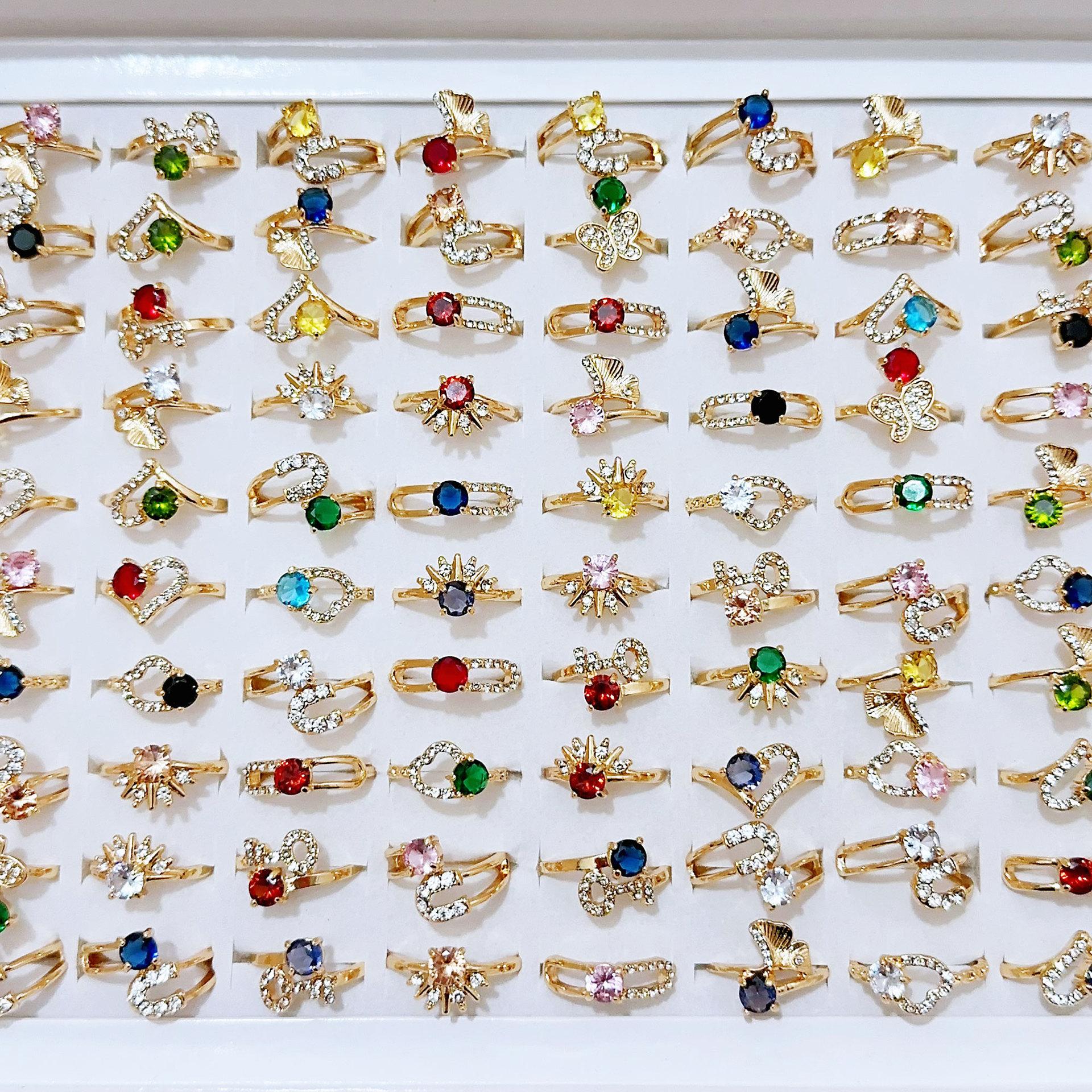 

10 шт. женское кольцо с цирконием, кольцо из сплава с кристаллами