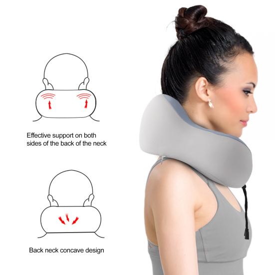 U Shaped Travel Pillow, Memory Foam Neck Pillow, Cooling Neck Support Pillow, Portable Headrest with Removable Washable Cover for Office Planes