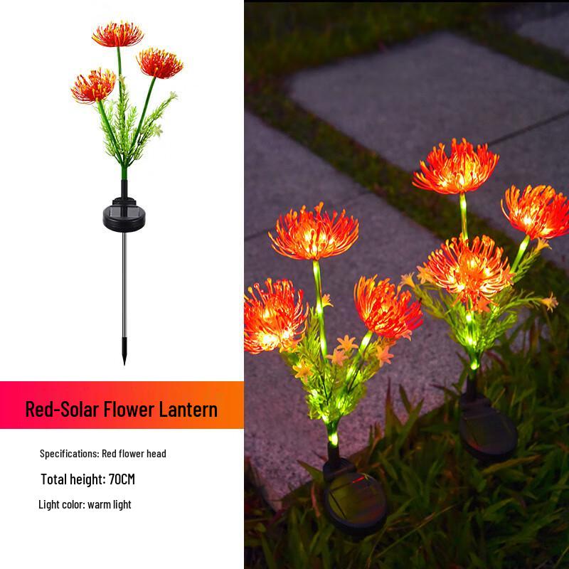 Heixie LED Solar Spider Lily Flower Lights, 5-Pack Outdoor Waterproof