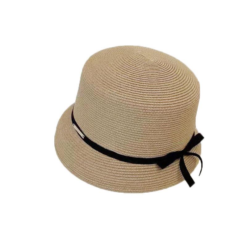 Small Straw Bucket Hat Female Travel Seaside Sunshade Sunscreen Basin Hat Outdoor Shopping Holiday Straw Hat Female