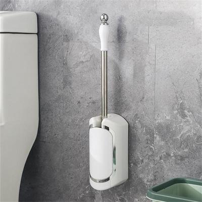 Luxury Toilet Clean Brush with Drain Base Wall Mounted Long Handle Cleaning Utensils Household Bathroom Toilet Accessories Set