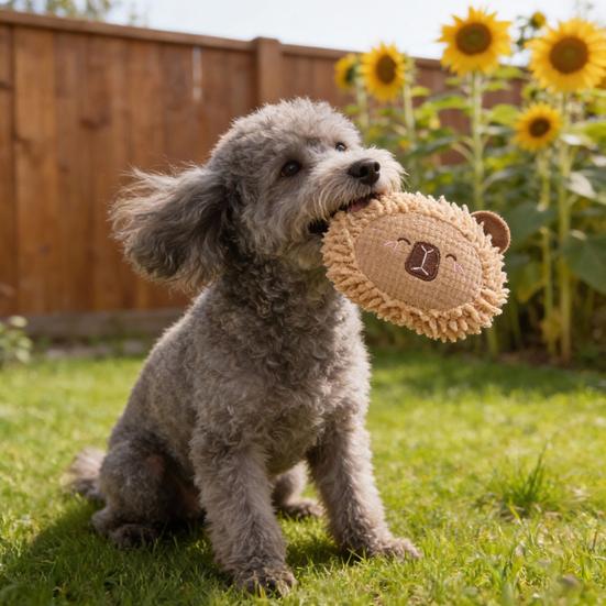 Plush Squeaky Dog Toy with Short Mop Velvet Interactive Stuffed Toy for Small Medium Large Breeds Cute Animal Soft Dog