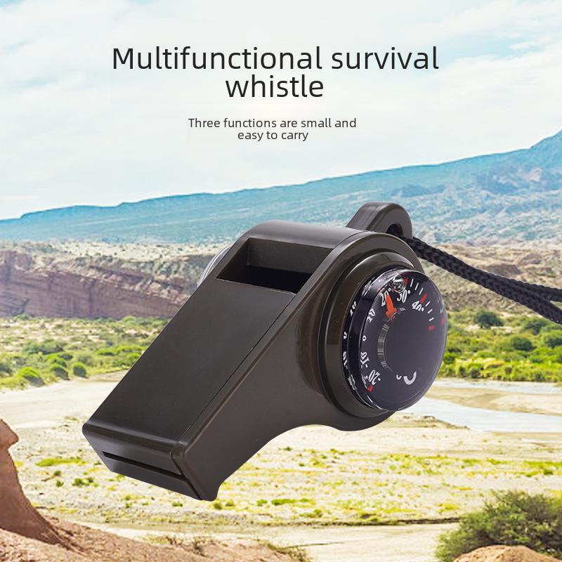 3-in-1 Outdoor Survival Whistle with Compass & Thermometer