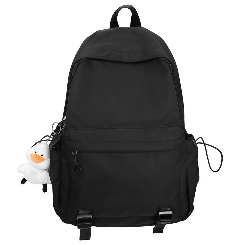 Large Capacity Student Schoolbag Solid Color Women Backpack Men Travel Backpack
