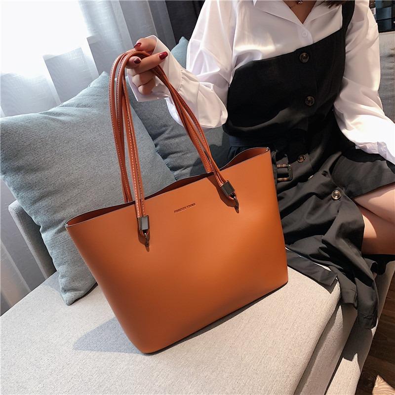 Ladies' Large-capacity Handbag Fashiable High-quality PU Handbag Niche Commuter Tote Bag Minimalist Style Classic Shoulder Bag