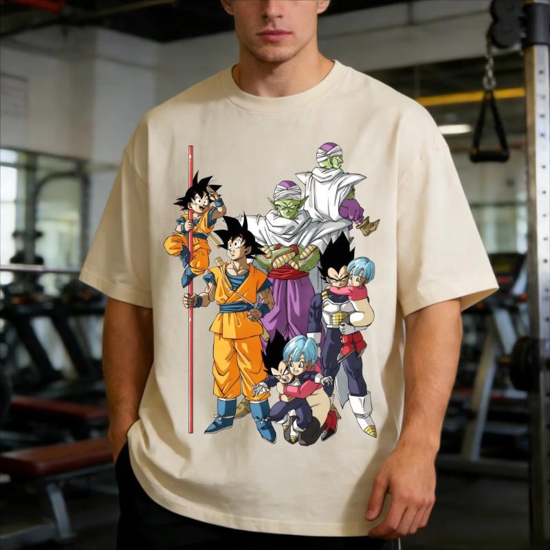 

2026 Best Sell Dragon Ball Family Matching TShirts Anime Goku Vegeta Family Matching Tees for Dad Mom Kids Gym Workout Tops S