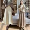 NONELECEDOLE Knit Skirt with Long High Thick Elastic Loose Perfect for and Winter Women's Fringe, Skirt, Waist, A-Line, Waist, Fashionable, Fit,