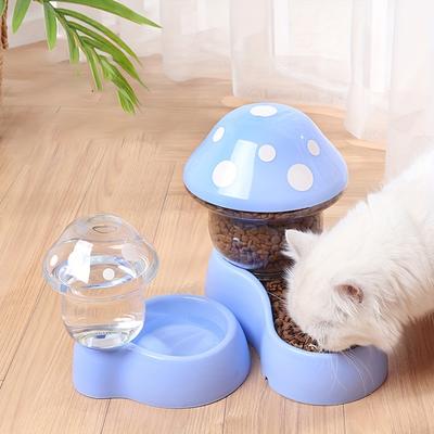 1 Piece/2 Piece Automatic Pet Food and Water Feeder Mushroom Shaped Gravity Food and Water Feeding Set Suitable for Indoor Cats