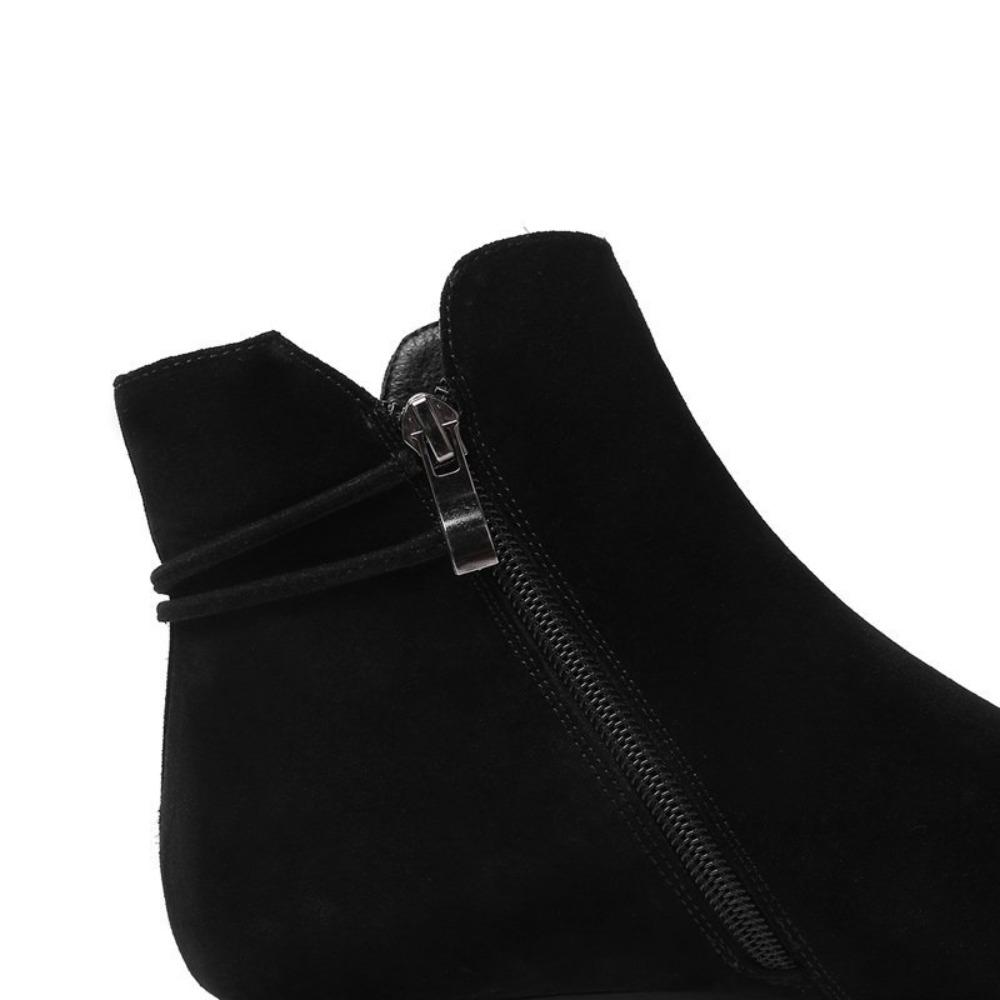 2025 New Women's Ankle Boots for Autumn/Winter - Chunky Heel Suede Material, and Also Available In Low Heel for Spring/Autumn