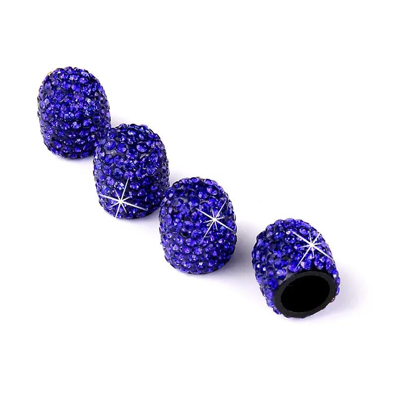 4 Pieces Bling Car Tire Valve Stem Caps, Sparkling White Handmade Crystal Rhinestone Dustproof Universal Car Valve Stem Covers