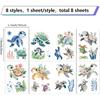 CRASPIRE 8 Sheets 8 Styles Turtle Window Sticker Self Adhesive Sea Grass Ocean Wall Decals Peel and Stick Clings PVC Waterproof Decor for Bedroom