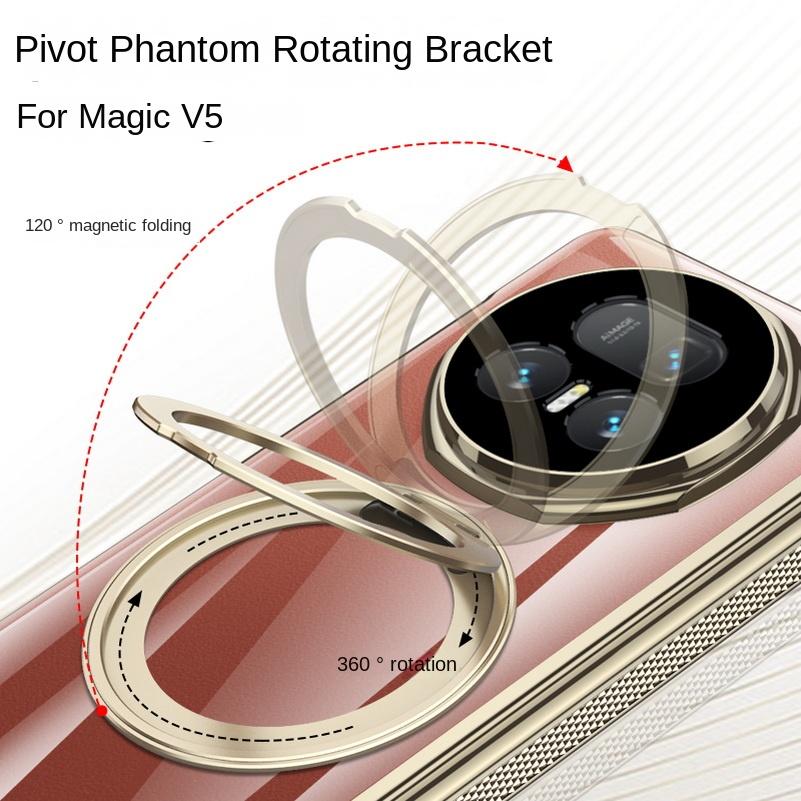 All-inclusive Hinge Metal Magnetic Swivel Stand Holder Glass Protector Phone Case for Honor Magic V 5 V5 Camera Protect Cover