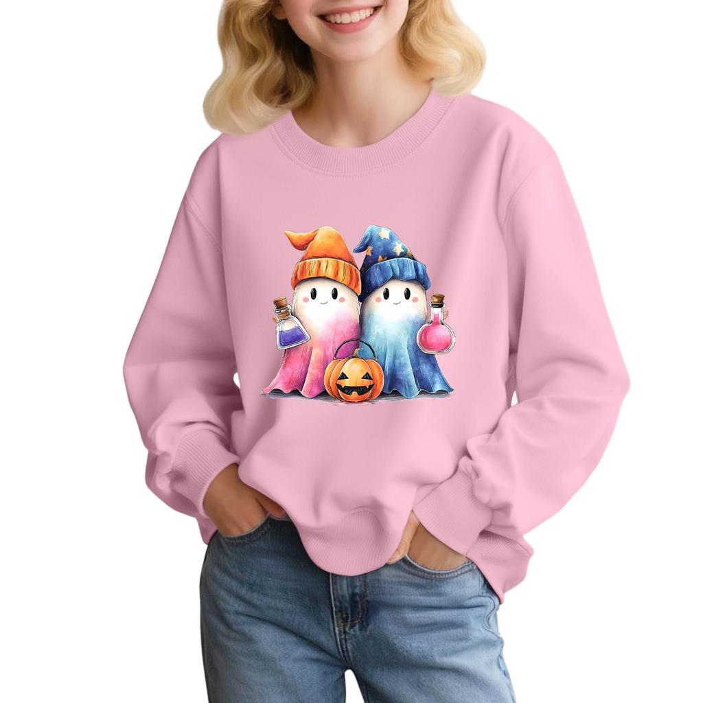 Children's Fashion Loose-fitting Casual Halloween Long-sleeved Printed Round Neck Sweatshirt
