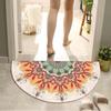Bohemian Style Semi Circular Floor Mat Ethnic Wind Entrance Door Foot Mat Household Bathroom Absorbent Mat Lettuce Blanket