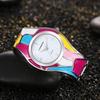 Women's Retro Style Random Oil Dripping Color Rainbow Quartz Bracelet Watch Elegant Ladies Women's Watch Clock