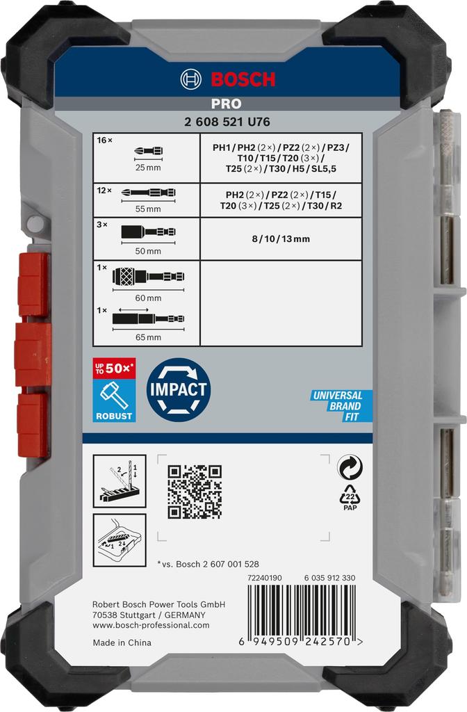 BOSCH Professional Screwdriver Bit Set, 33 Pieces