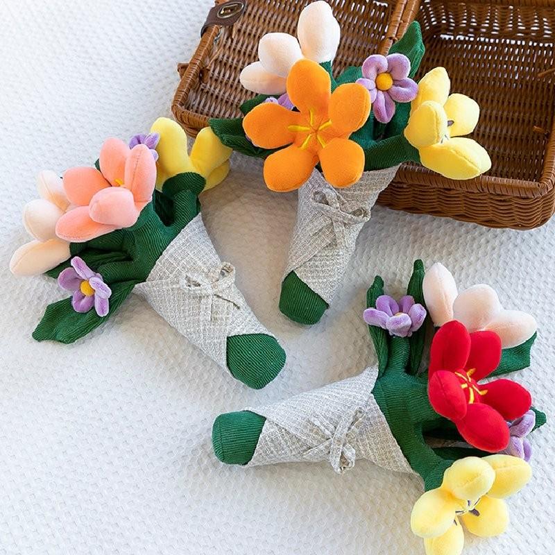 Bouquet Tied Hand Plush Toy Dolls Ornaments Room Decor Children Christmas Gifts