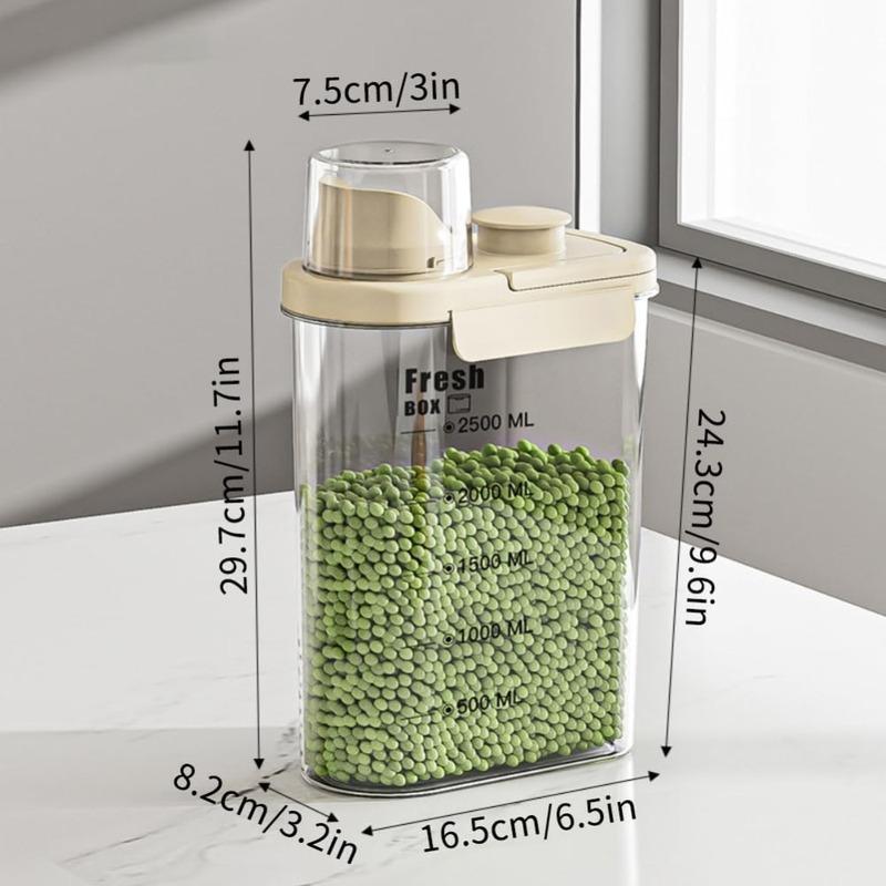 Large Capacity Sealed Grain Storage Tank - Moisture Proof Flour Rice Bucket with Pour Spout Dispenser for Dry Food