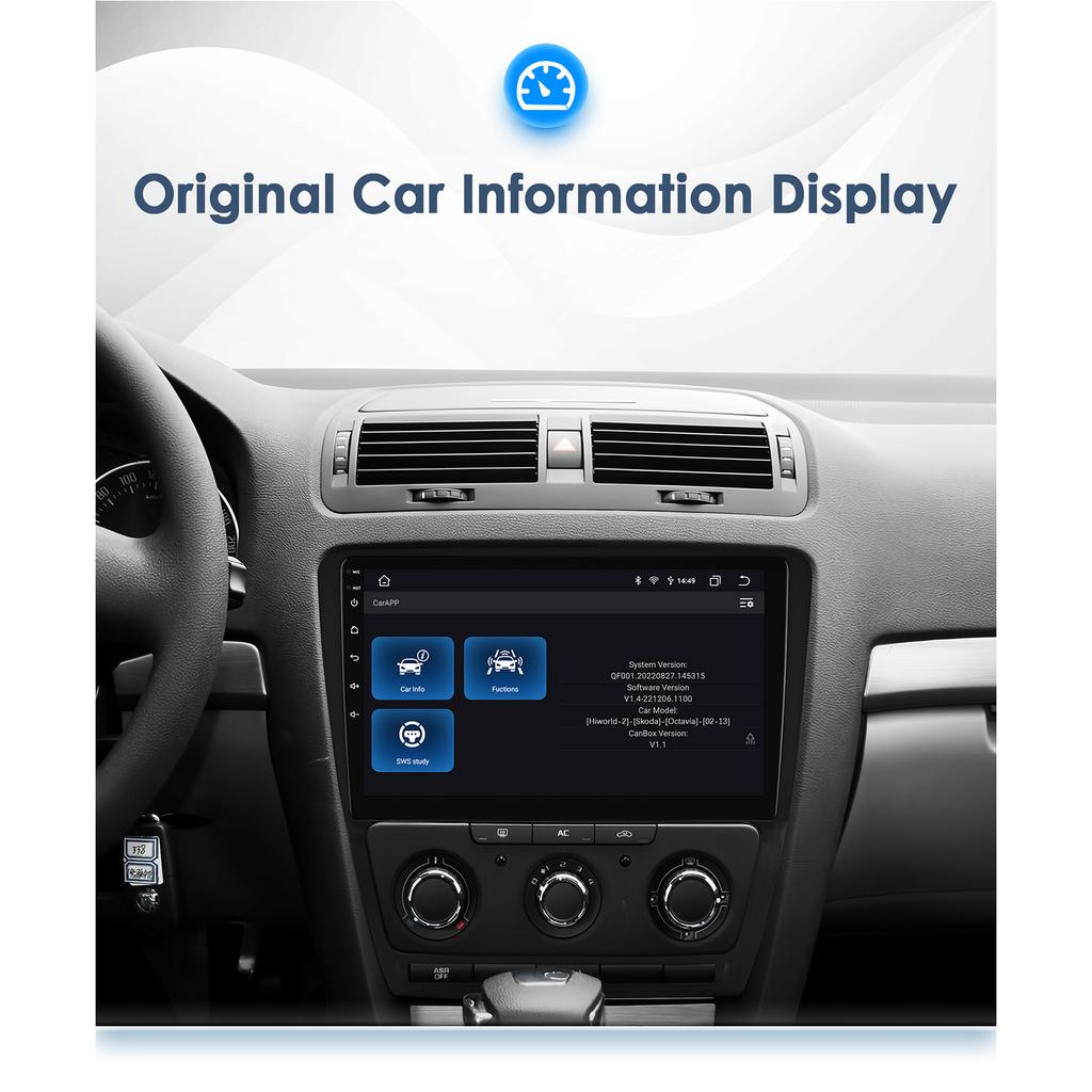 Hizpo 10.1 Carplay 4G 2Din Android 13 Radio auto pentru Skoda Octavia 2 2008 - 2013 Player video multimedia GPS DSP Autoradio RDS PC Ecran inteligent