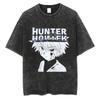 Hunter X Hunter Main Characters Group Print Vintage Washed Oversized Anime Streetwear Women And Men T-Shirt