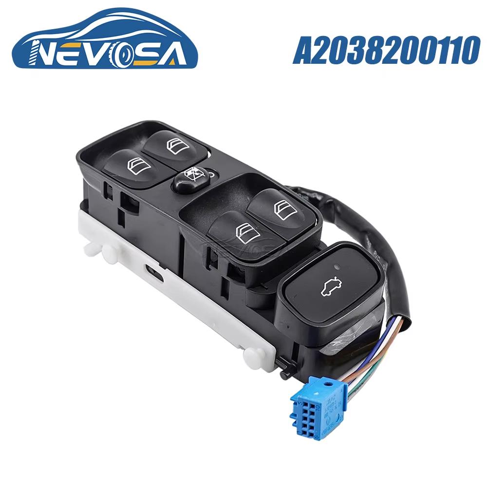 NEVOSA A2038200110 For Mercedes Benz C CLASS W203 C180 C200 C220 Driver Power Window Lifter Switch Automotive Button A2038210679 A2038200110