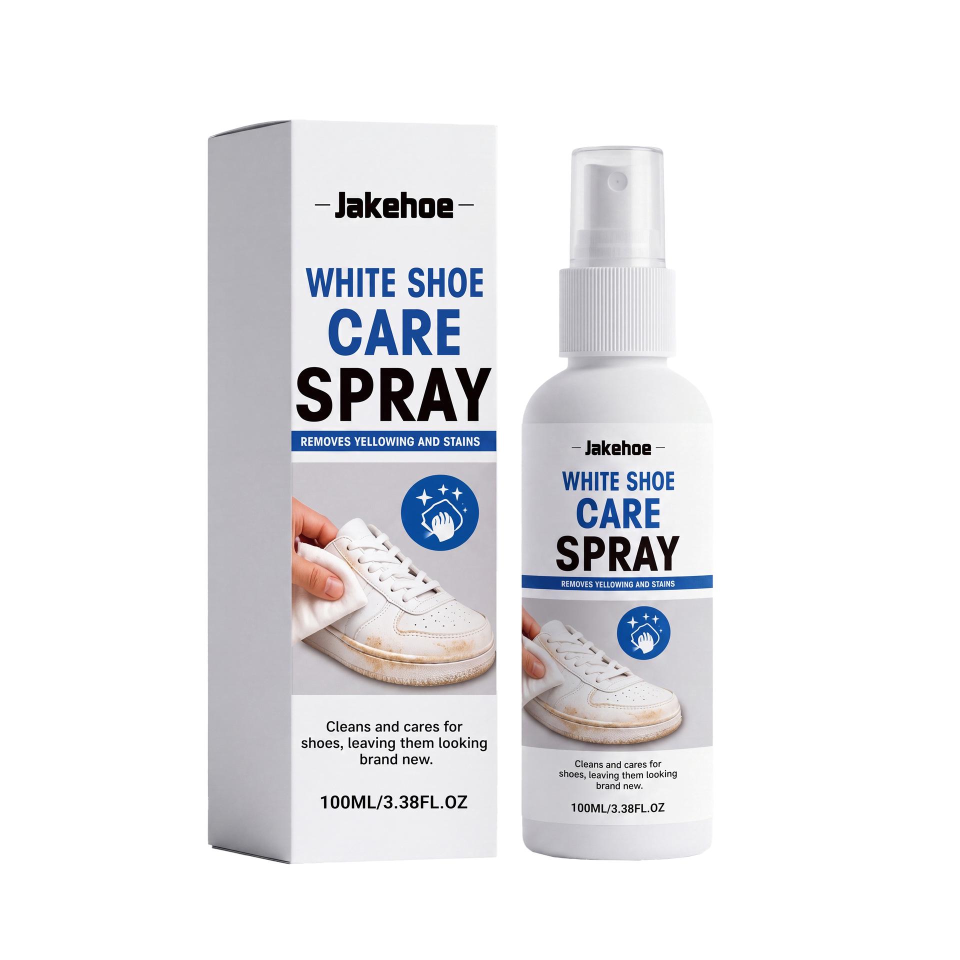 JAKEHOE Waterless White Shoe Cleaning Spray - Stain Remover & Daily Care.