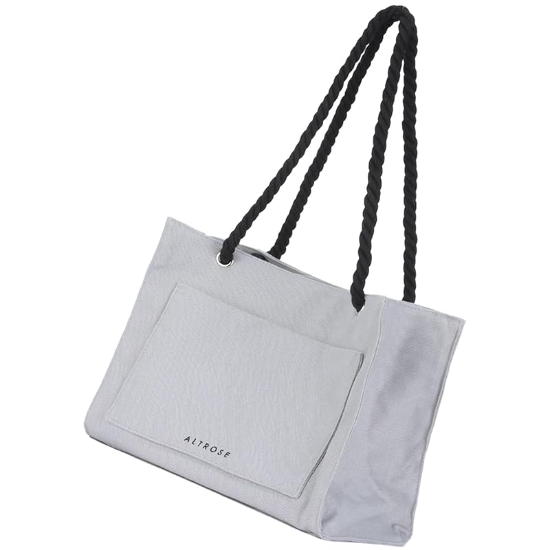 

[Alto Rose] gray tote bag ladies tote bag shoulder bag A4 fashionable cute a4 Gusset handbag commute Commuting to school simple Plain color square