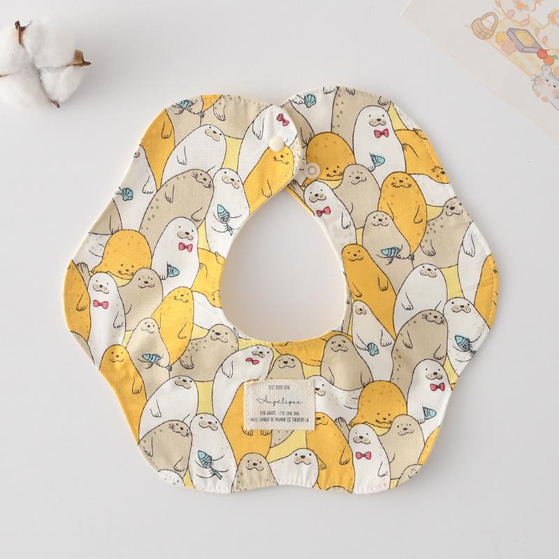 

Korean Style 100% Cotton Baby 6-Layer Gauze Drool Bibs with Cute Rabbit & Bear Ears