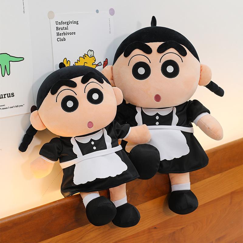 

Maid Shin-chan Running Plush Doll - Crayon Shin-chan Toy, Perfect Children s Birthday Gift 30cm (0.2kg) чёрный/белый