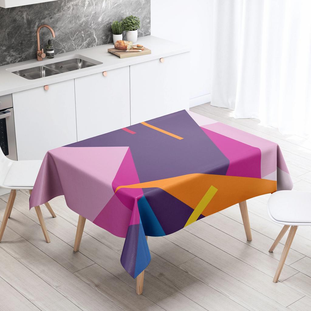 Geometrische Form-Tischdecke, Heimdekoration, schmutzabweisend, wasserdicht, Tischdekoration, rechteckige Küche, Kamin-Tops