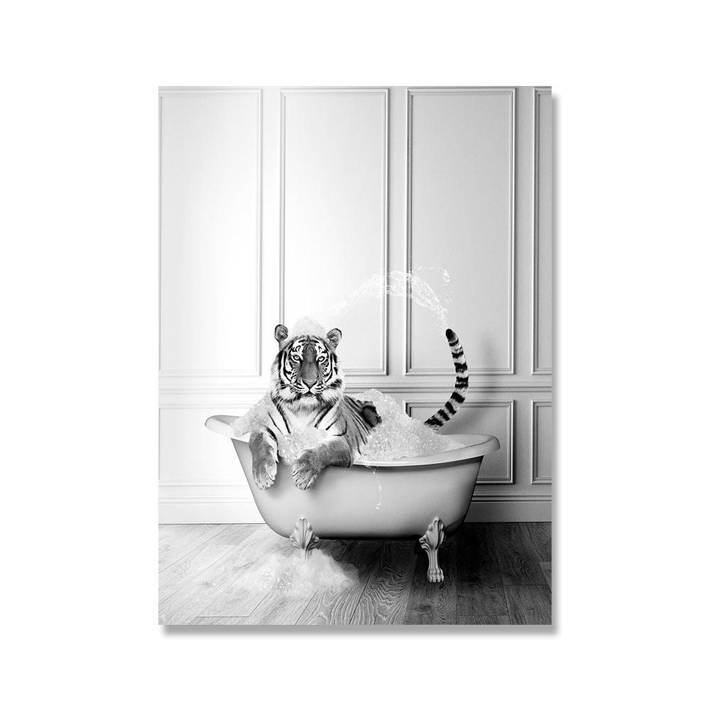 

Плакаты с животными, холст, картина на стене, слон, тигр, жираф, зебра, ванна, скандинавские принты, фотографии для ванной комнаты, домашний декор 21*30cm