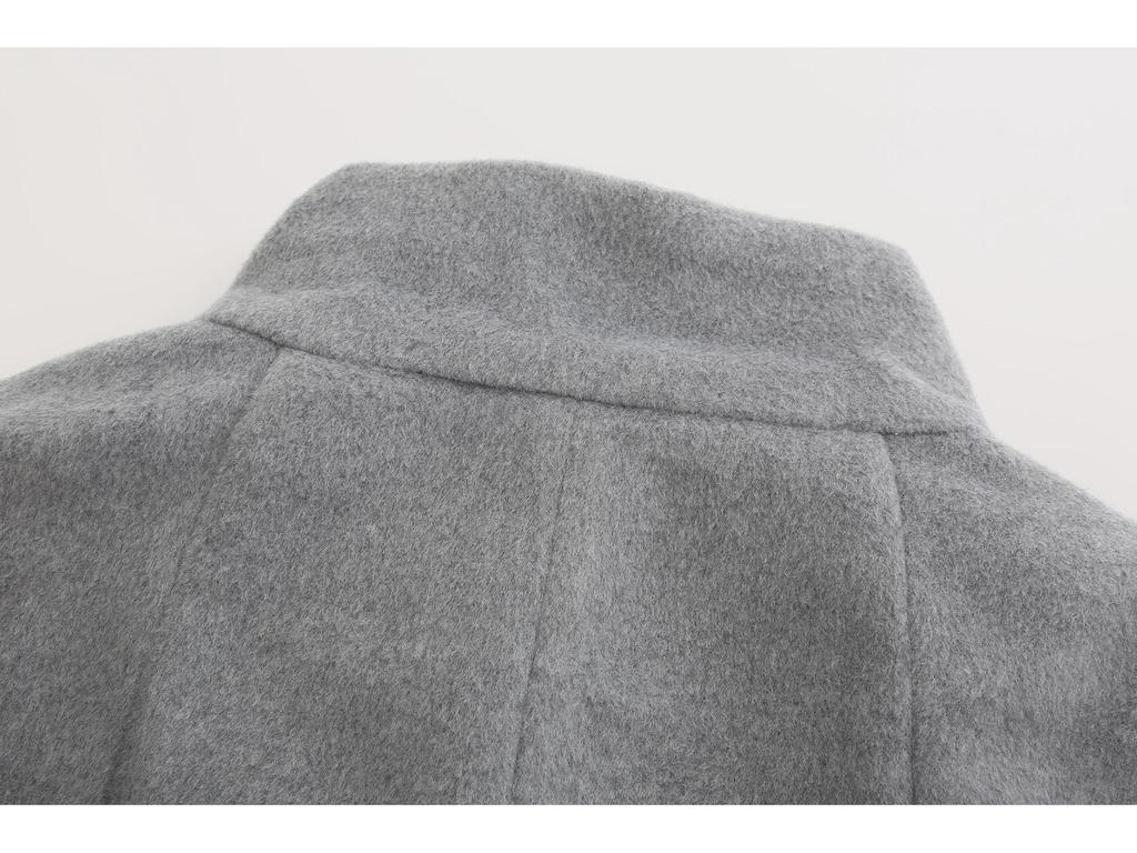 2021 European & American Autumn/Winter Women's Slim Long Sleeve Wool Coat