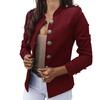 Office Lady Blazer Solid Color Single Breasted Autumn Winter Elegant Slim-fitting Suits Coat for Daily Wear