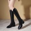 2026 Autumn and Winter New Style Slim Knee High Tube Women's British Style High-heeled Boots with Velvet Knight Boots
