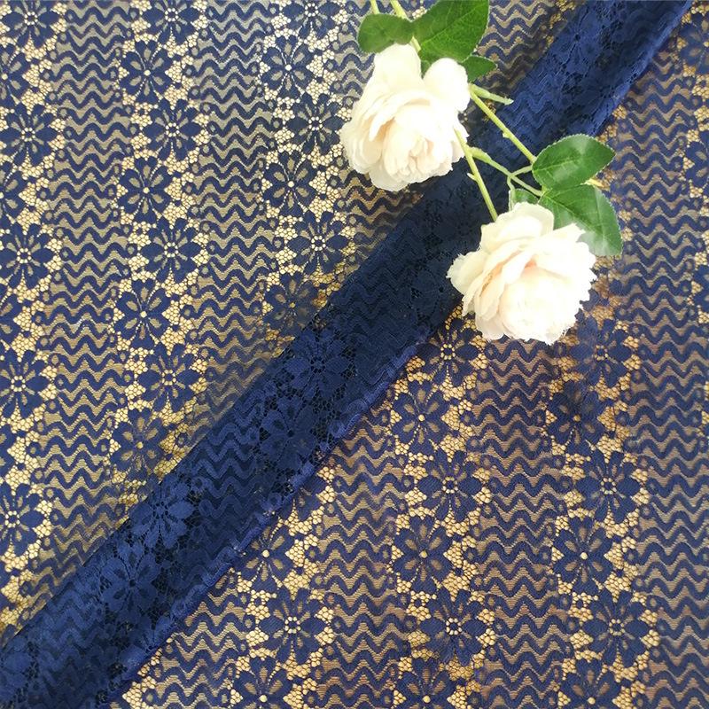 Wavy Floral Polyester Lace Evening Gown Cheongsam Wedding Dress Fabric