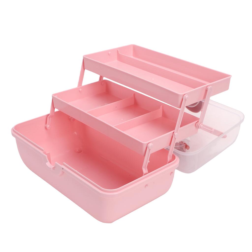 Hair Accessories Storage Box with Transparent Lid Layered Compartments Folding Craft Organizers for Girls Headbands