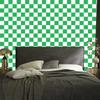 Green and White Checkerboard Wallpaper for Living Room and Bedroom 50x1000