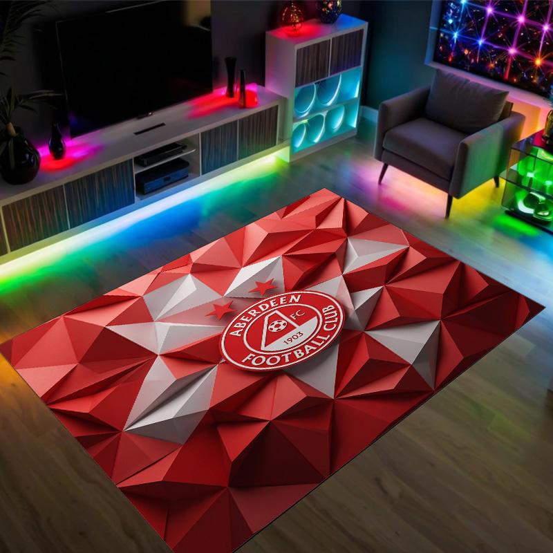 Aberdeen FC Design Crystal Velvet Carpet Cozy Non?Slip Printed Rug For Bedroom Living Room Entrance