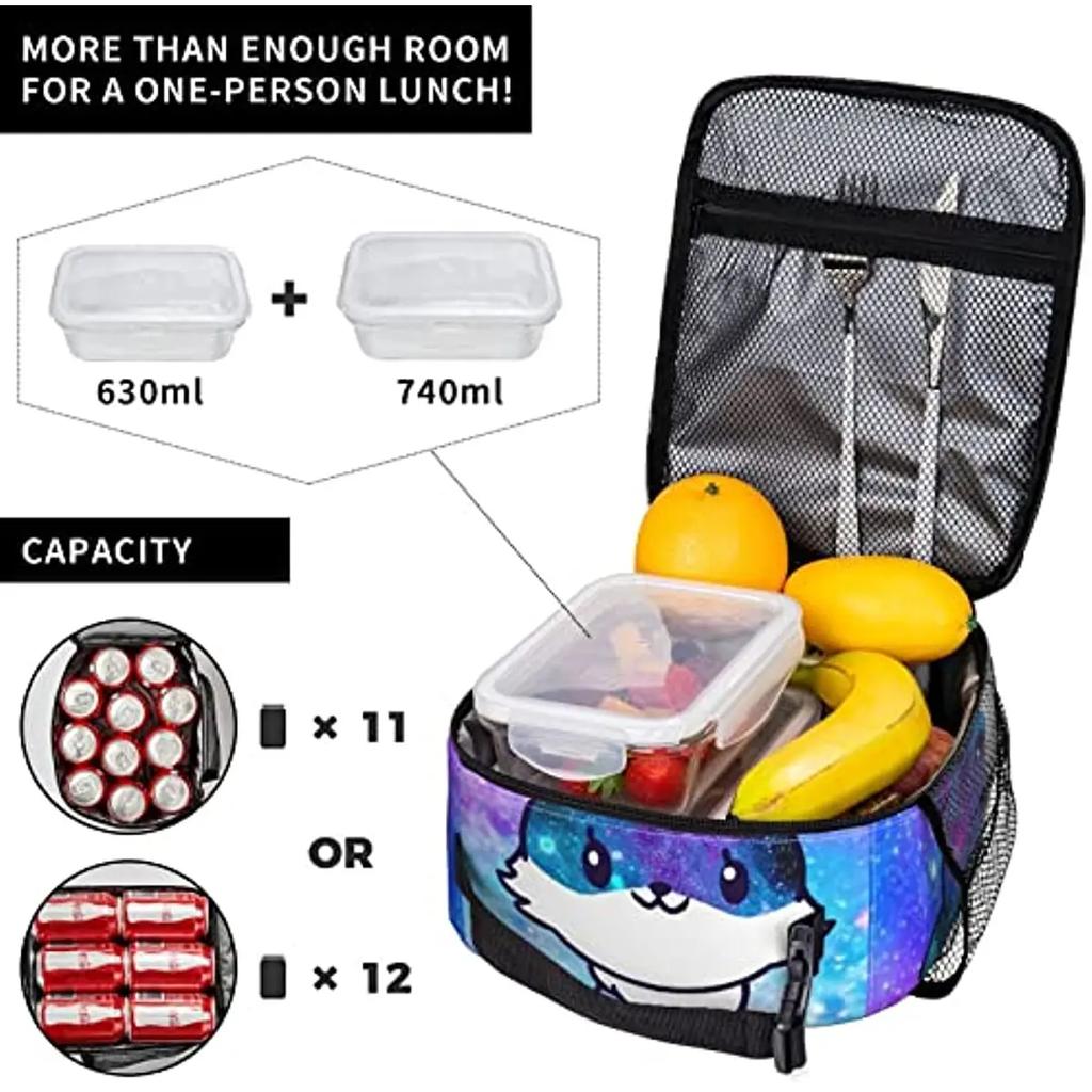 Galaxy Fox Insulated Lunch Box Bag Portable Lunch Tote For Women Men And Kids