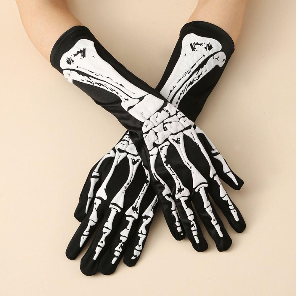 New Halloween Skeleton Gloves Creative Unisex Adult Full Finger Mittens Party Accessories Party Props